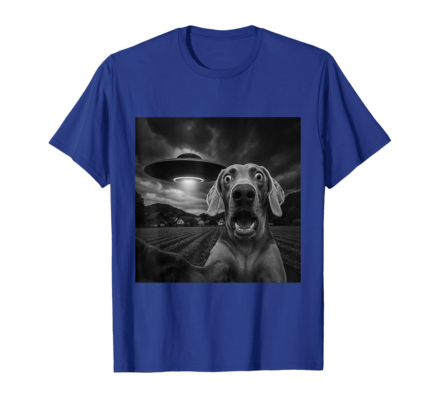 Weimaraner UFO Encounters Selfie T-Shirt