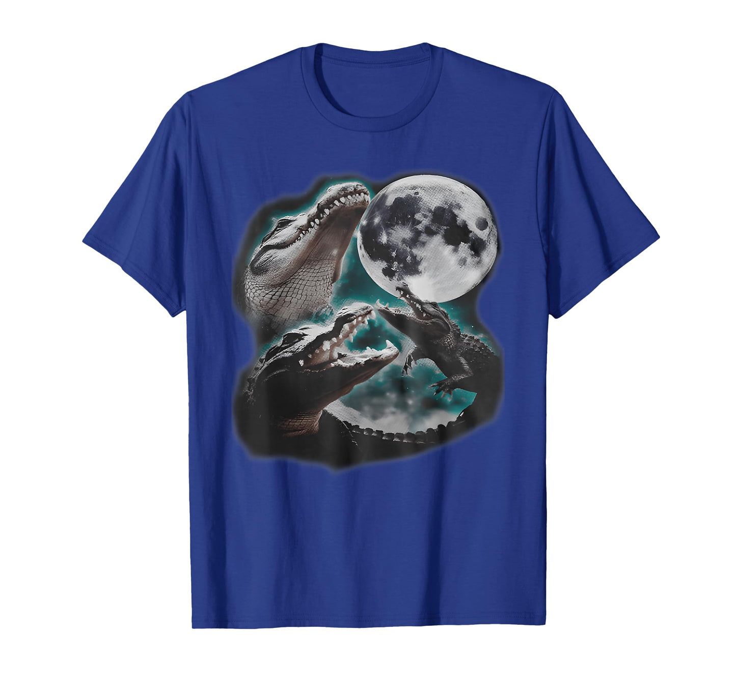 Three Weirdcore Crocodile At Moon Funny 90s Alligator T-Shirt