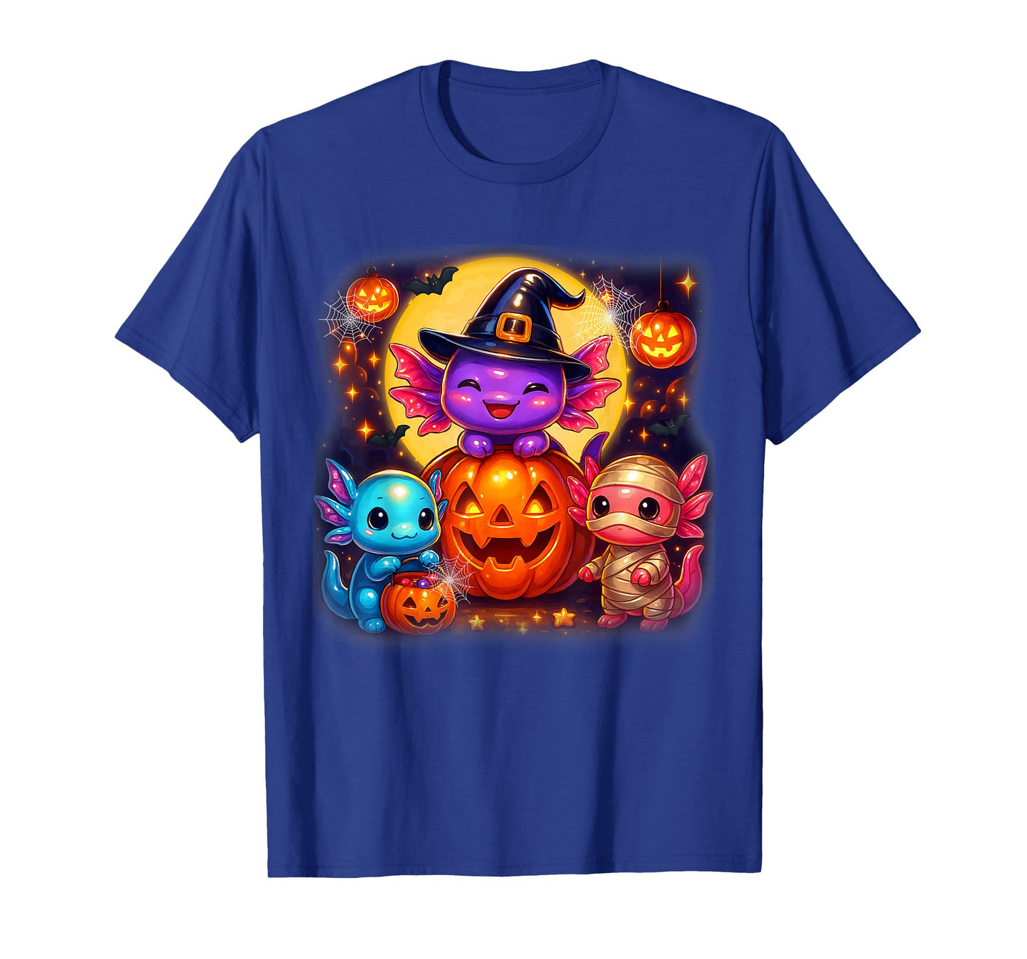 Cute Axolotl Jack O Lantern Halloween Costumes Boys Girls T-Shirt