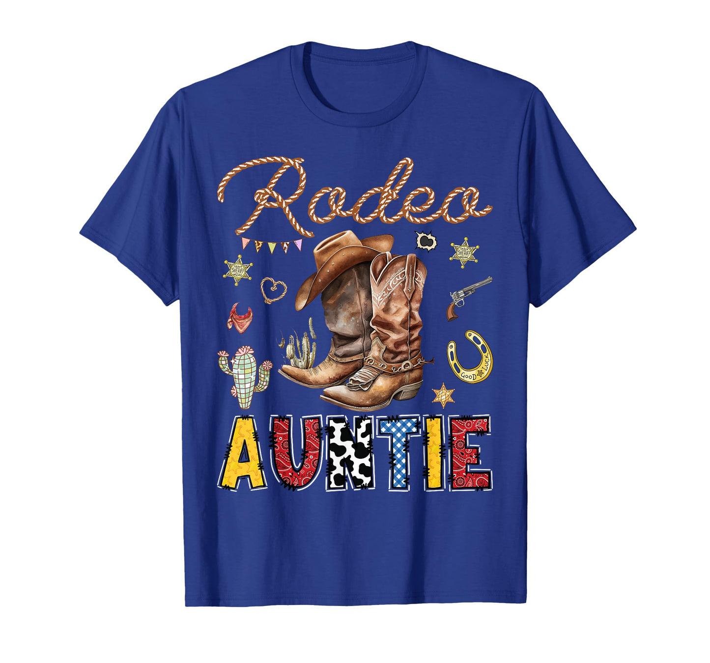 Rodeo Auntie Western Cowboy Birthday Matching Family T-Shirt