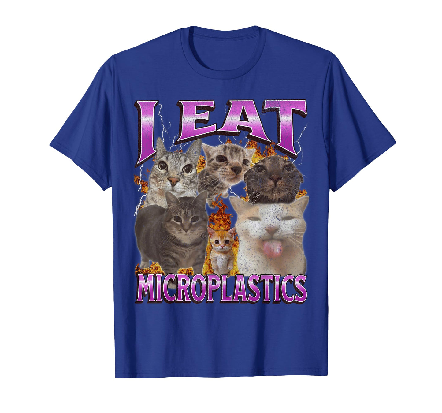 I Eat Microplastics Funny Cat Meme Bootleg Graphic Men Women T-Shirt