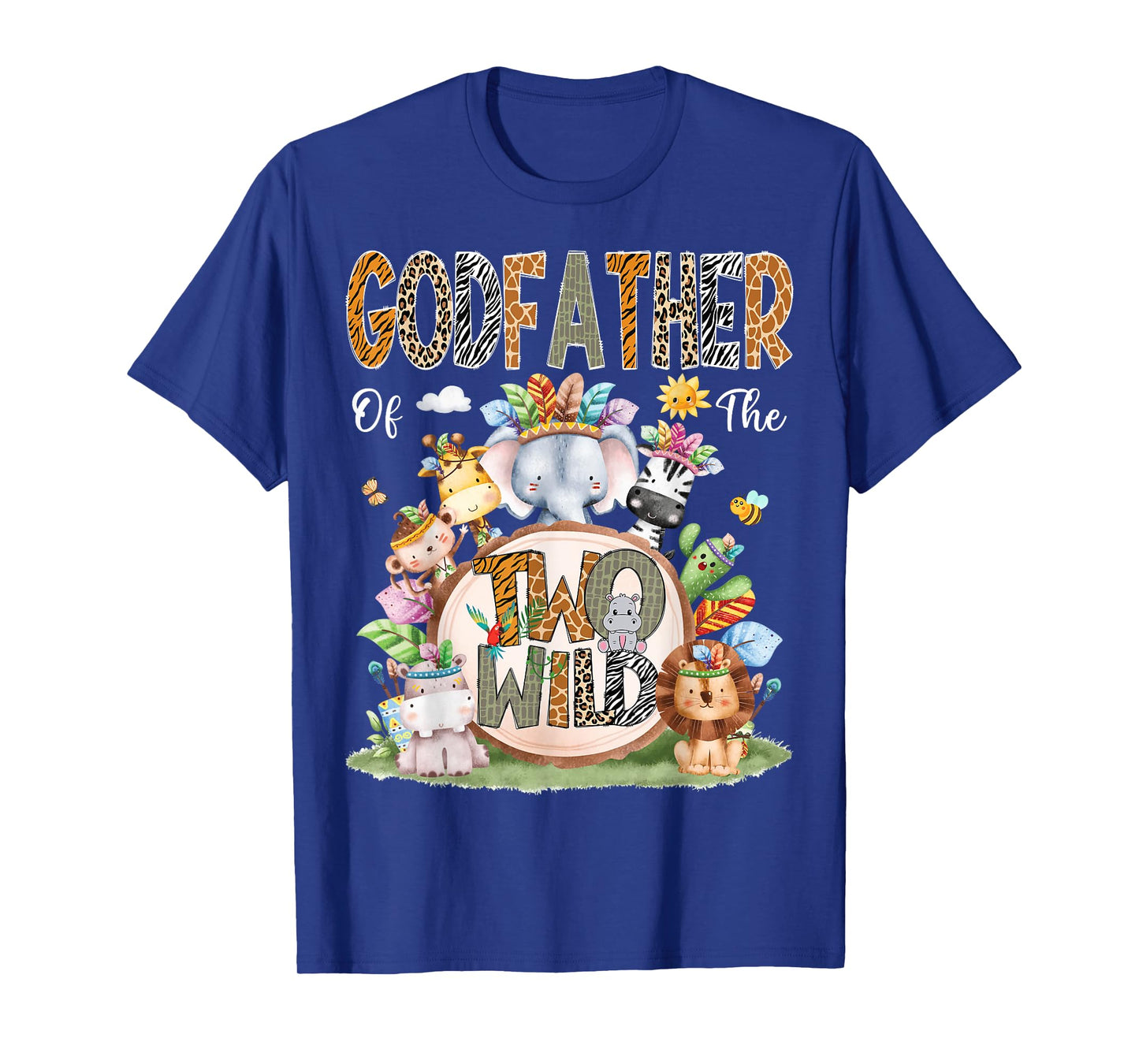 GodFather Of The Two Wild 2Nd Birthday Animal Safari Tribal T-Shirt