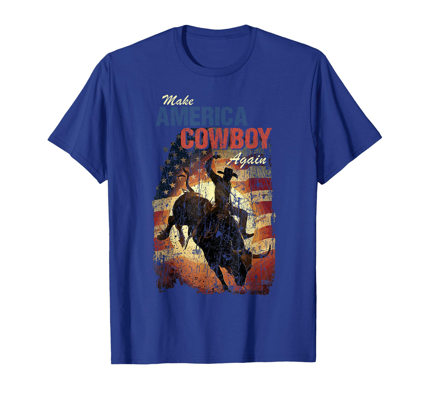 Make America Western Cowboy Again Retro 4th Of July Tee Gift T-Shirt