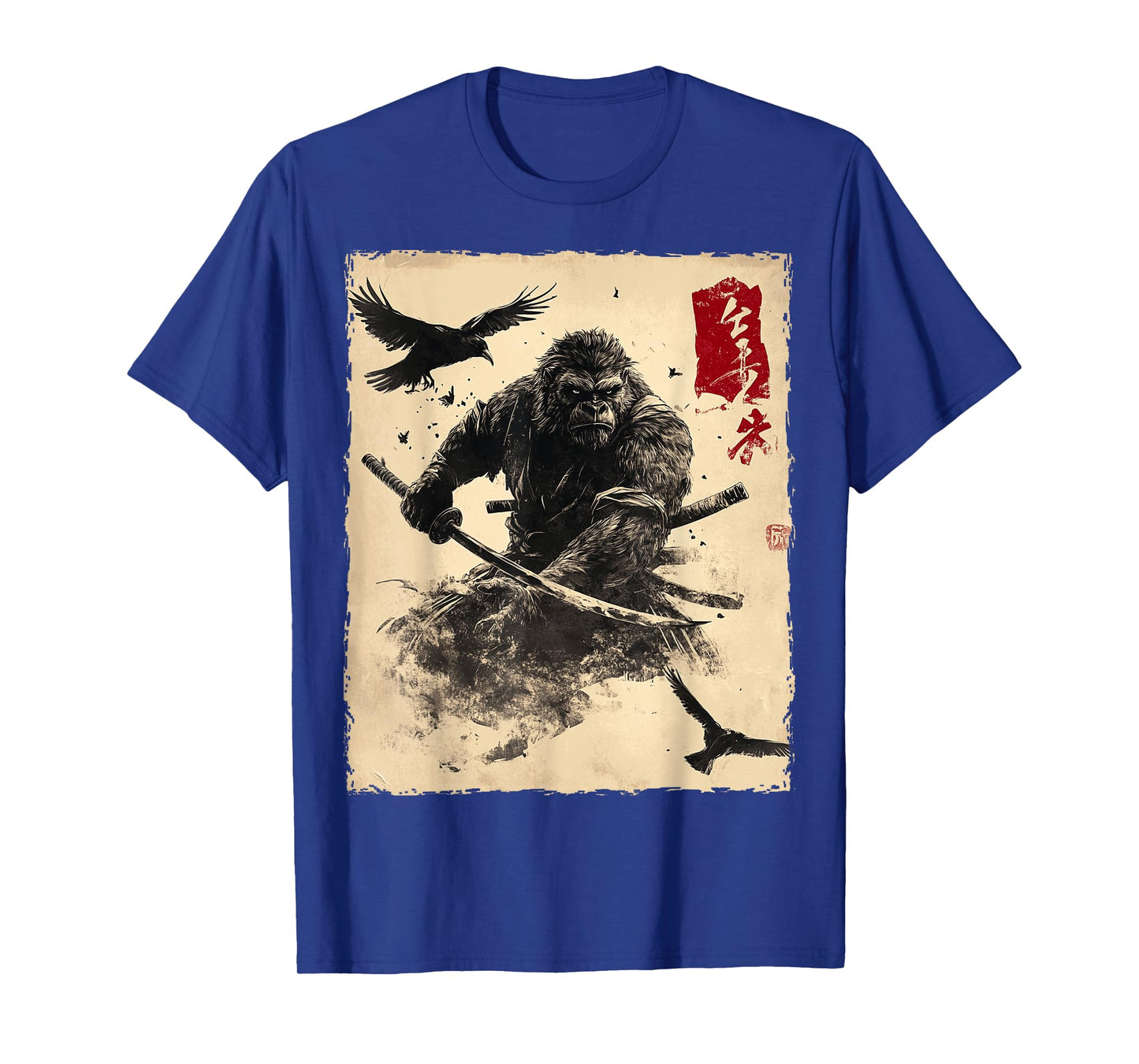 Bigfoot Sasquatch Samurai Graphic Japanese Warrior Anime T-Shirt