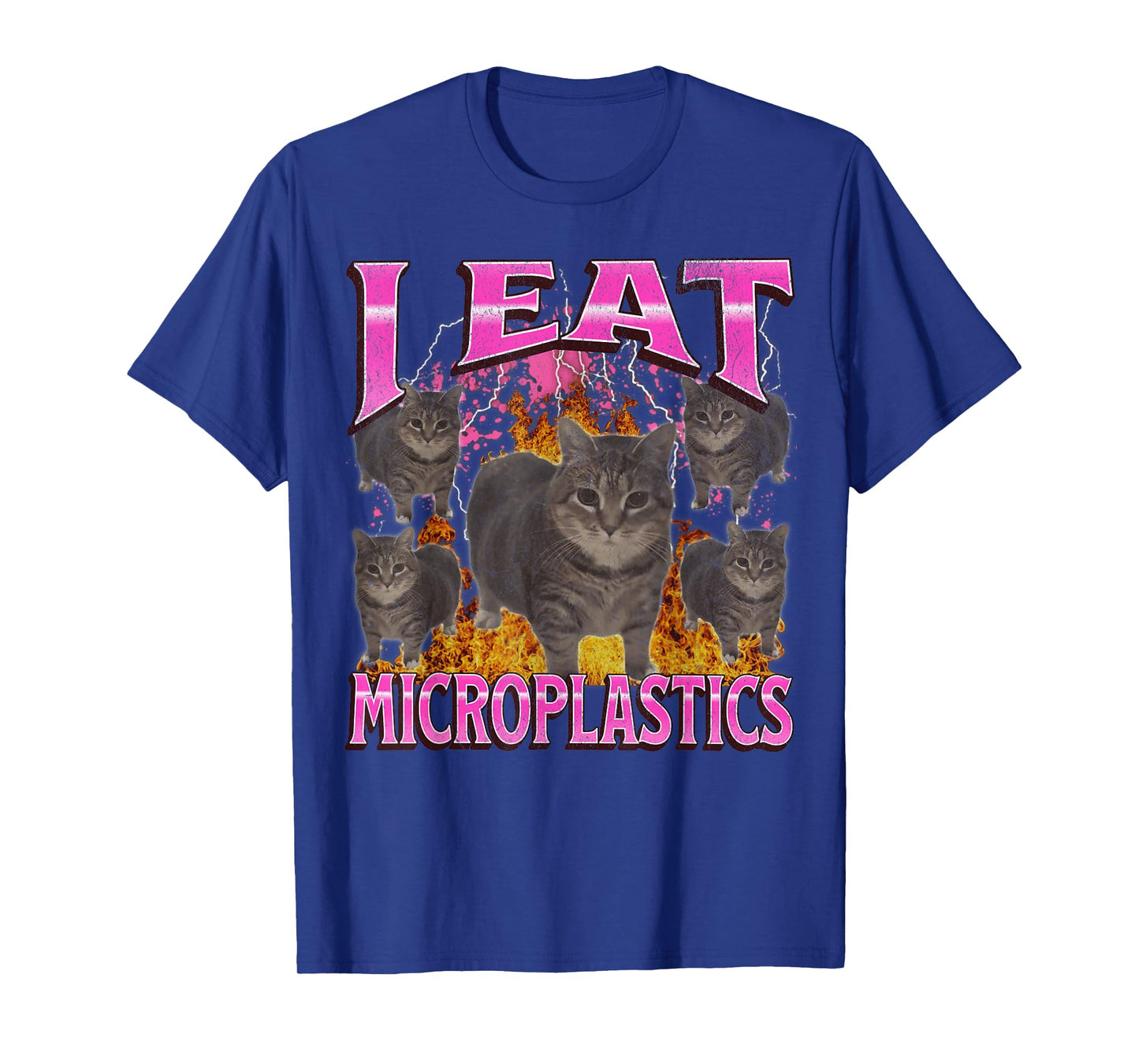 I Eat Microplastics Funny Cat Meme Bootleg Graphic Men Women T-Shirt
