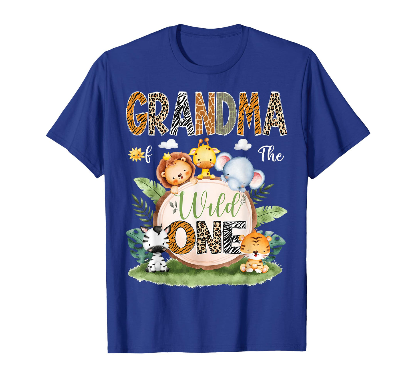 Grandma Of The Wild One Funny 1St Birthday Safari Jungle T-Shirt