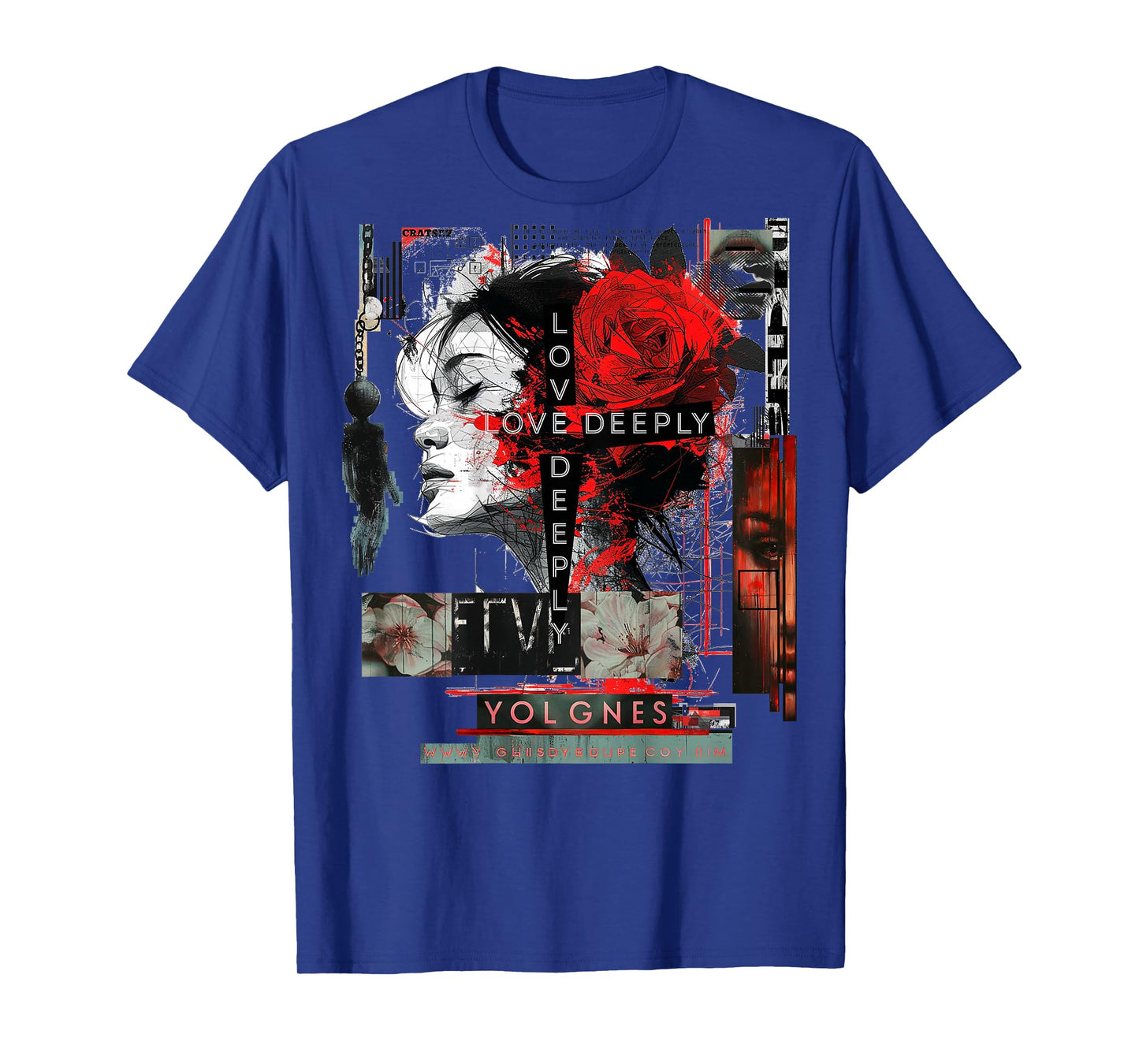 Rose | Backprint | Art Women Graphic Artwork Rose T-Shirt