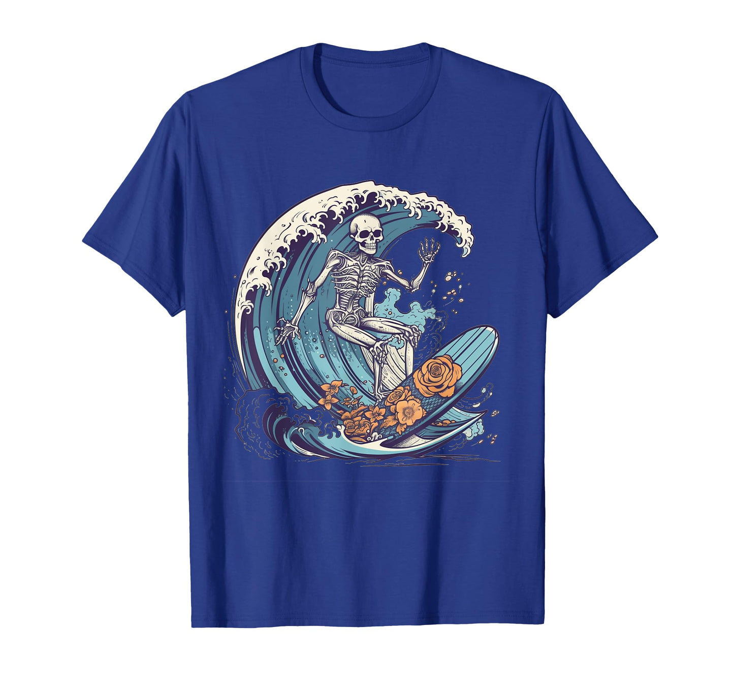 Skeleton Surfing Halloween Costume Surf Surfer Men Women T-Shirt