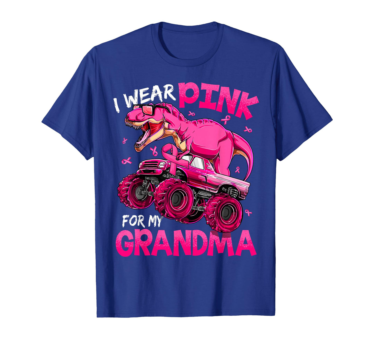 I Wear Pink For My Grandma Breast Cancer Awareness Dinosaur T-Shirt