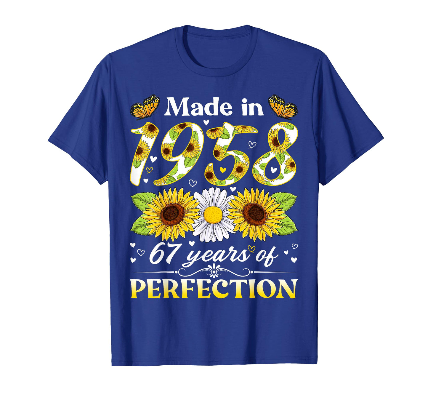 67 Years Old 1958 Sunflower Floral 67th Birthday Women T-Shirt