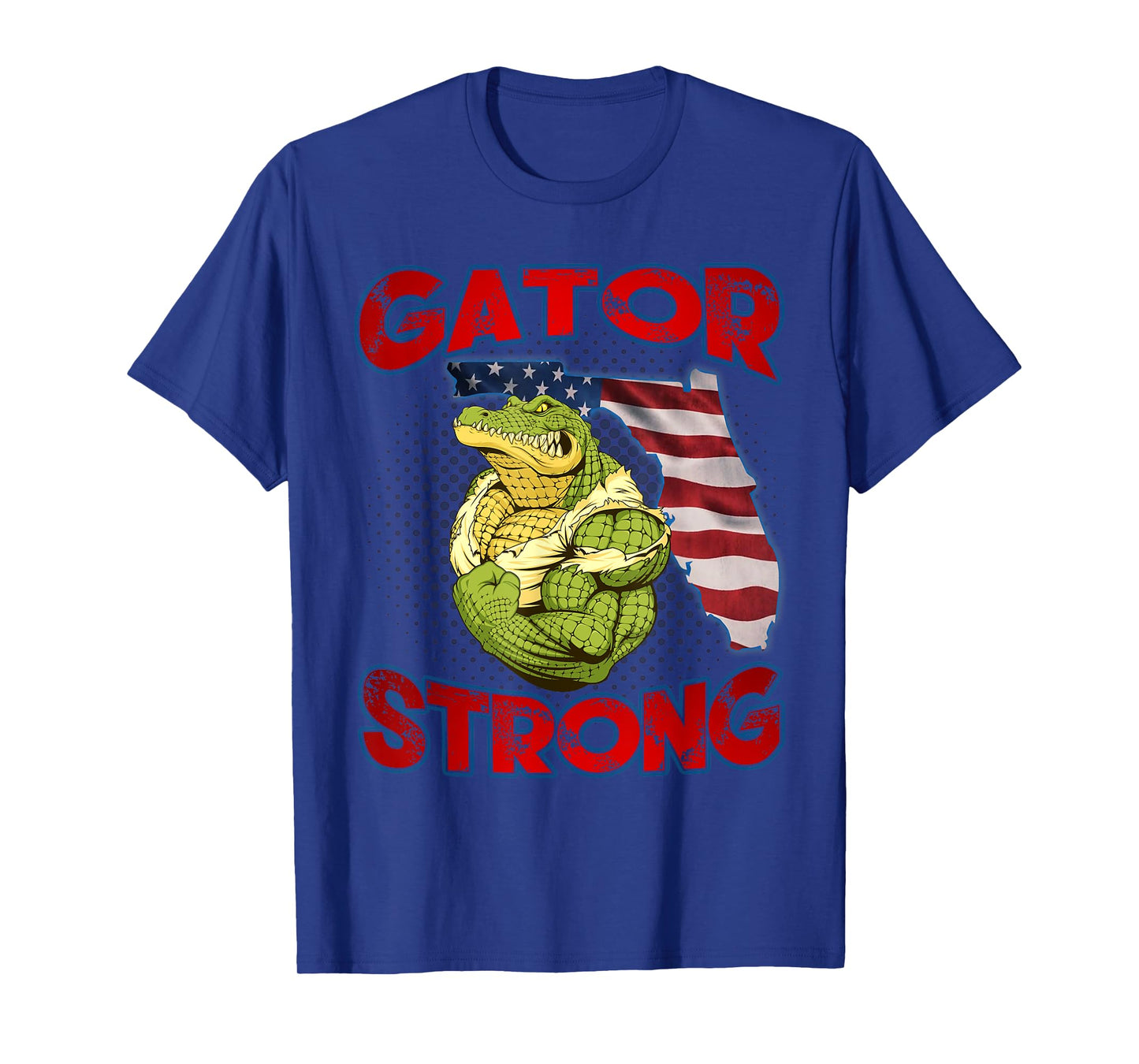 Gator Strong Florida State Gator American Flag Florida Map Women Kids Men T-Shirt