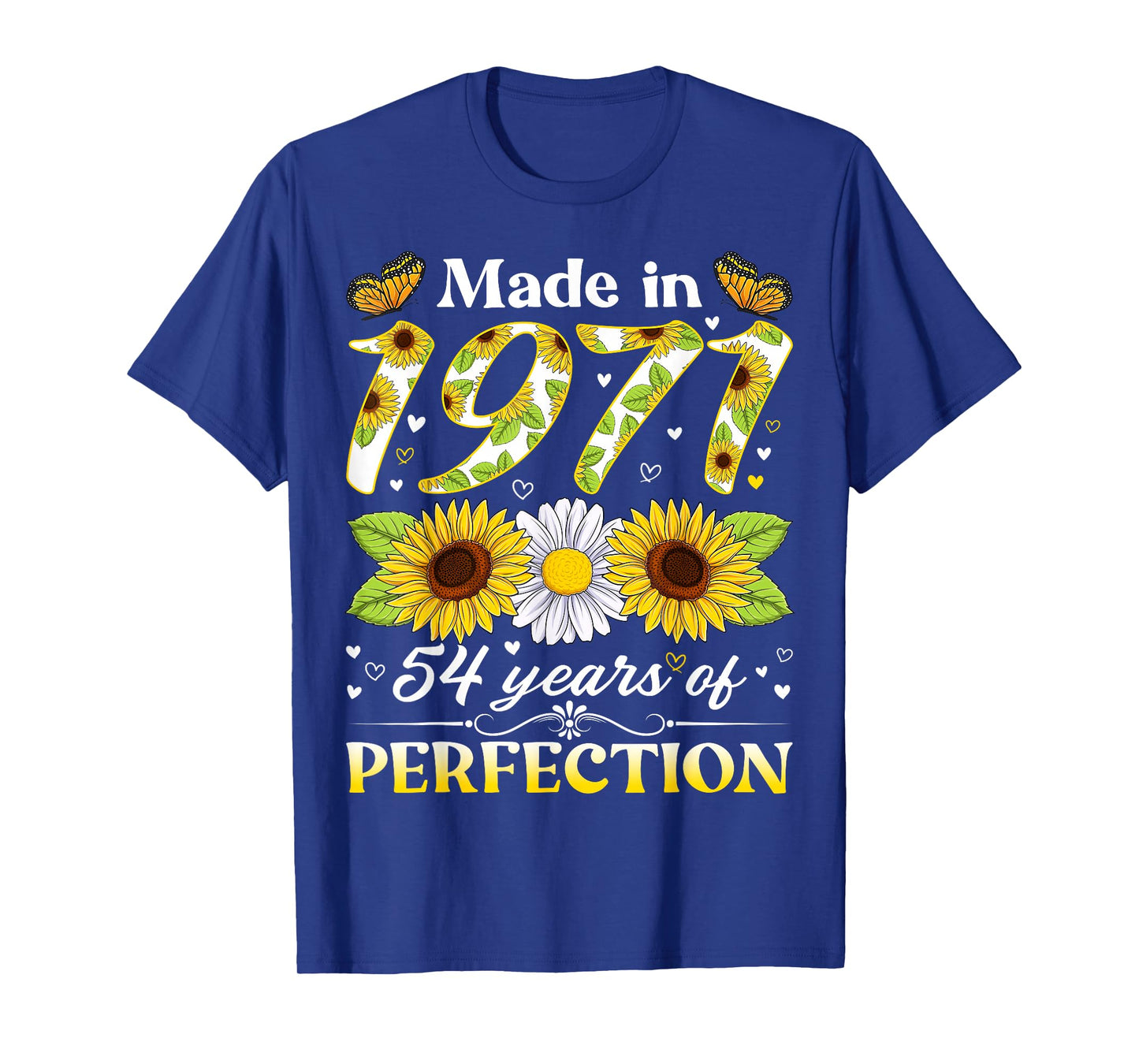 54 Years Old 1971 Sunflower Floral 54th Birthday Women T-Shirt