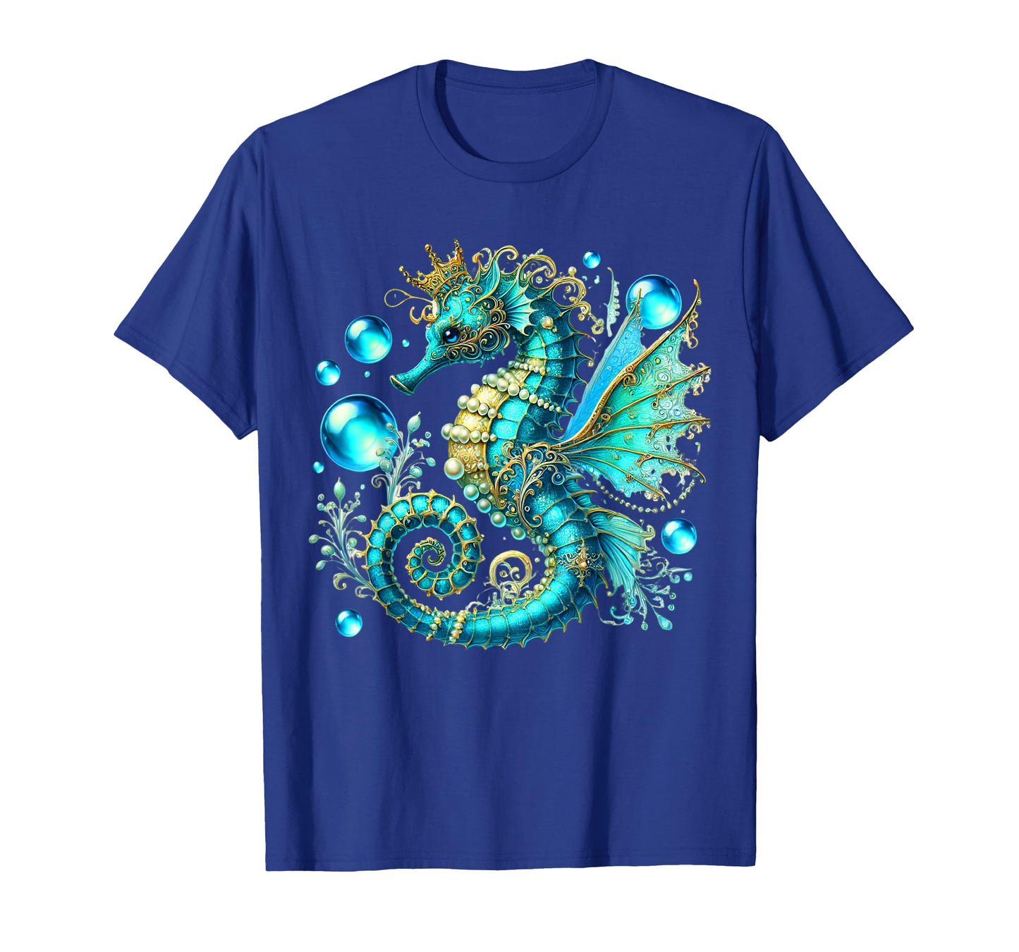Seahorse Women Men Colorful Underwater Seahorse Reef Fish T-Shirt