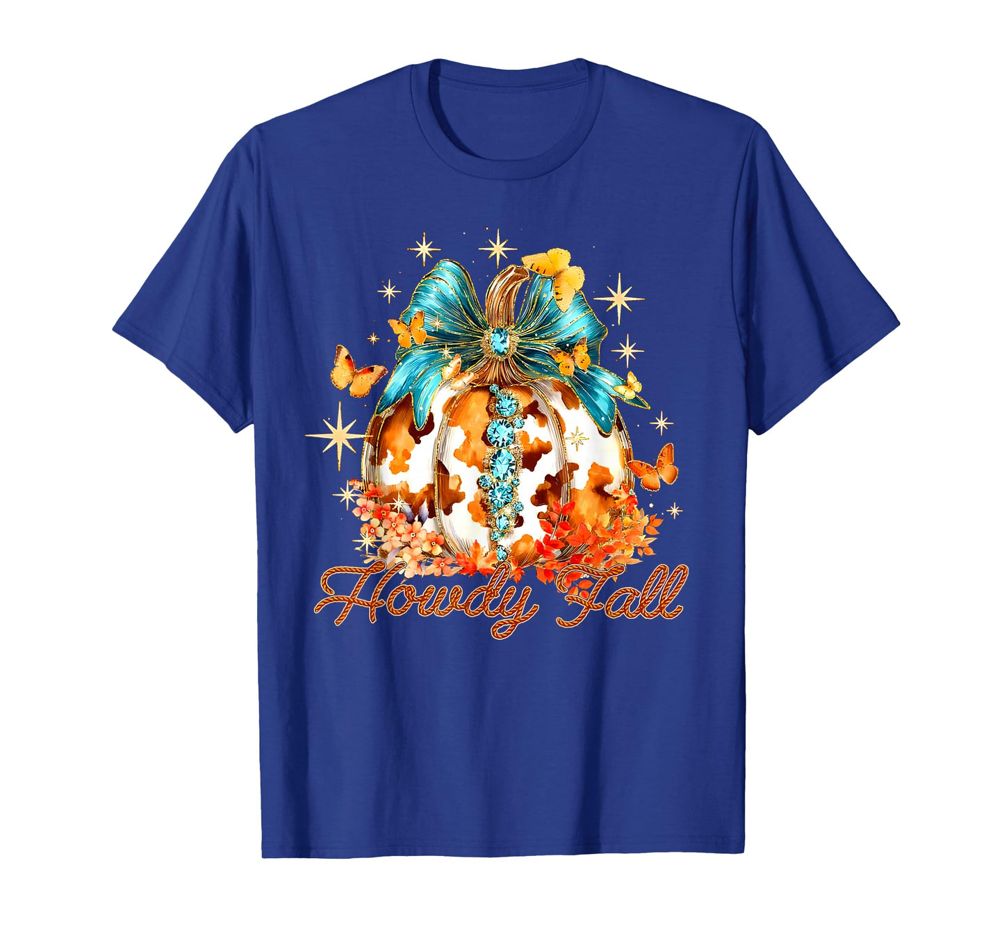 Howdy Fall Western Pumpkin Season Autumn Leaves Thanksgiving T-Shirt