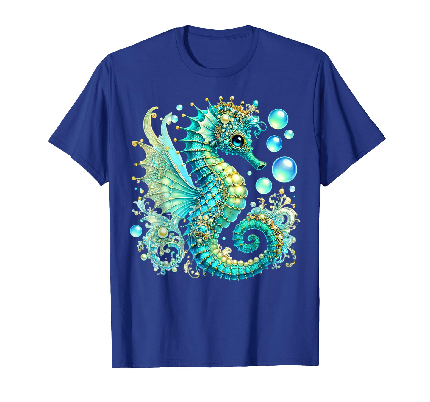 Seahorse Women Men Colorful Underwater Seahorse Reef Fish T-Shirt