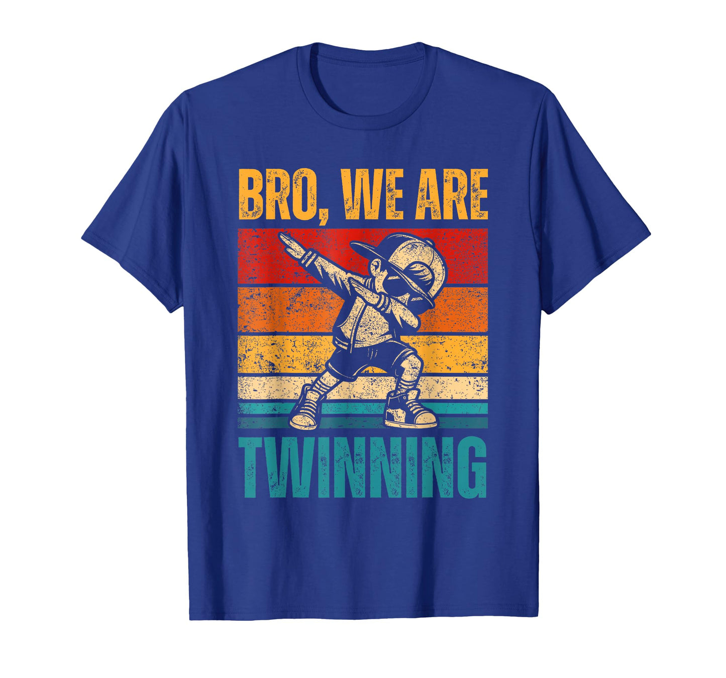 Bro We're Twinning Boys Twin Day Spirit Week Funny Kids 70s T-Shirt