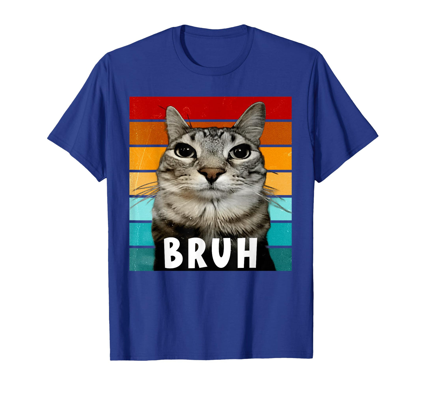 Funny Meme Saying Bruh With Cat Teens Boys Men T-Shirt