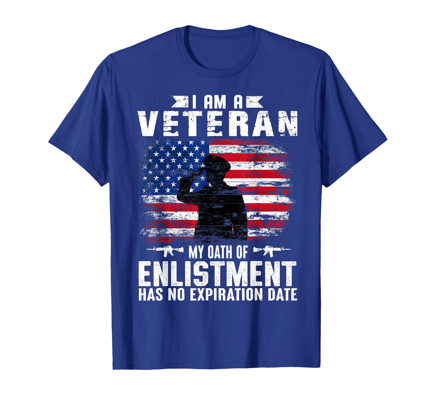 Support Military Veterans I Am A Veteran My Oath Of Enlistment Has No Expiration Date T-Shirt, Small, Black