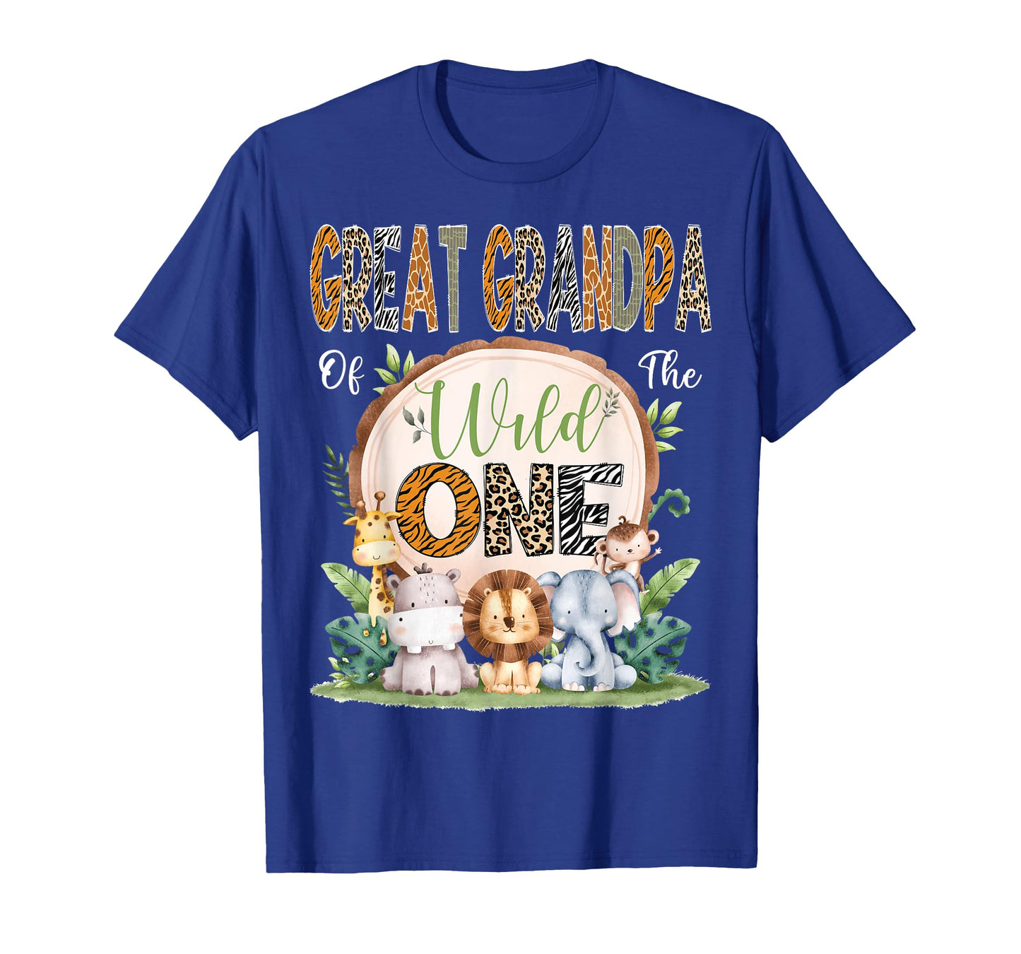Great Grandpa Of The Wild One 1St Birthday Safari Woodland T-Shirt