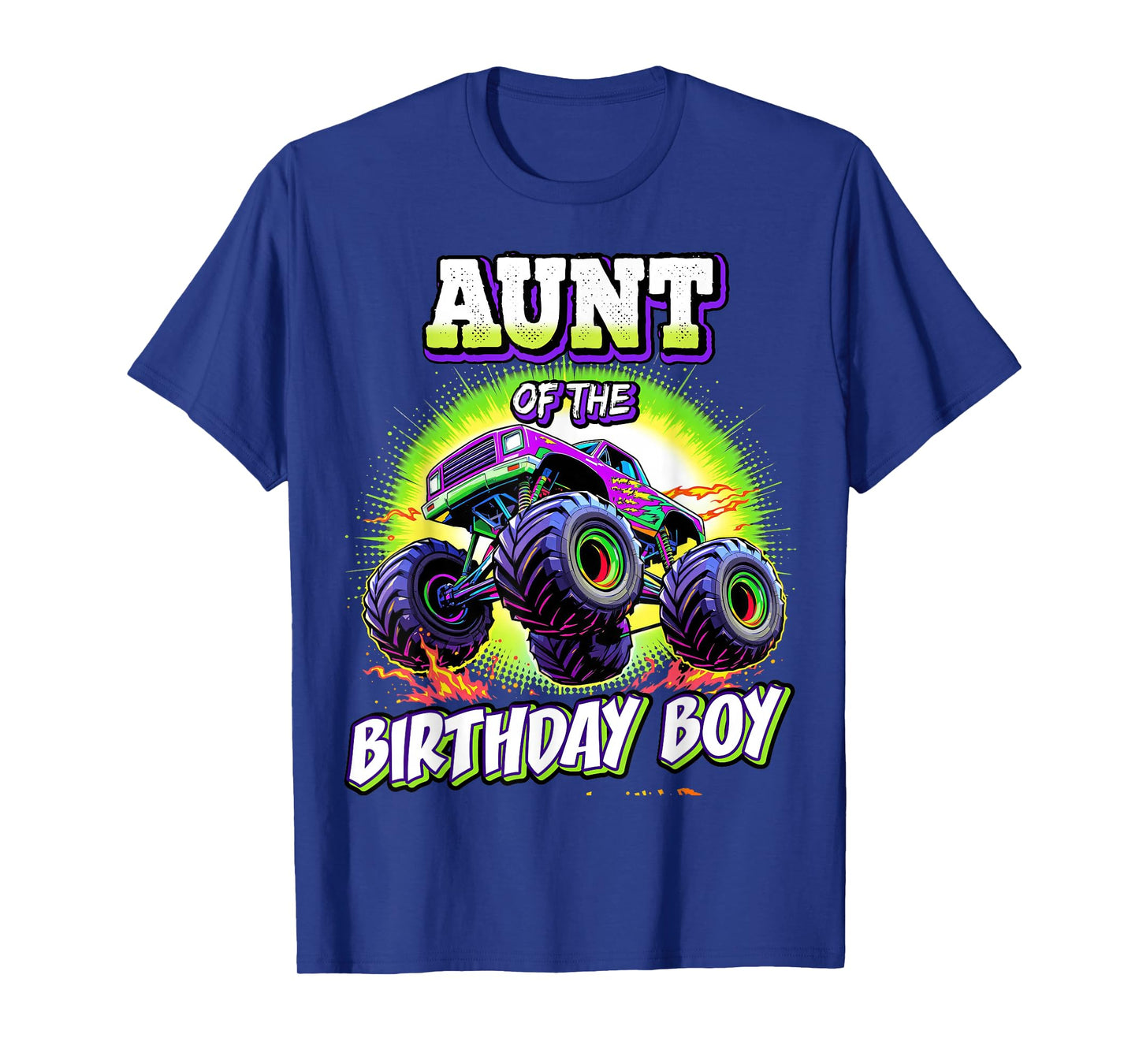 Aunt of the Birthday Boy Monster Truck Birthday Party T-Shirt
