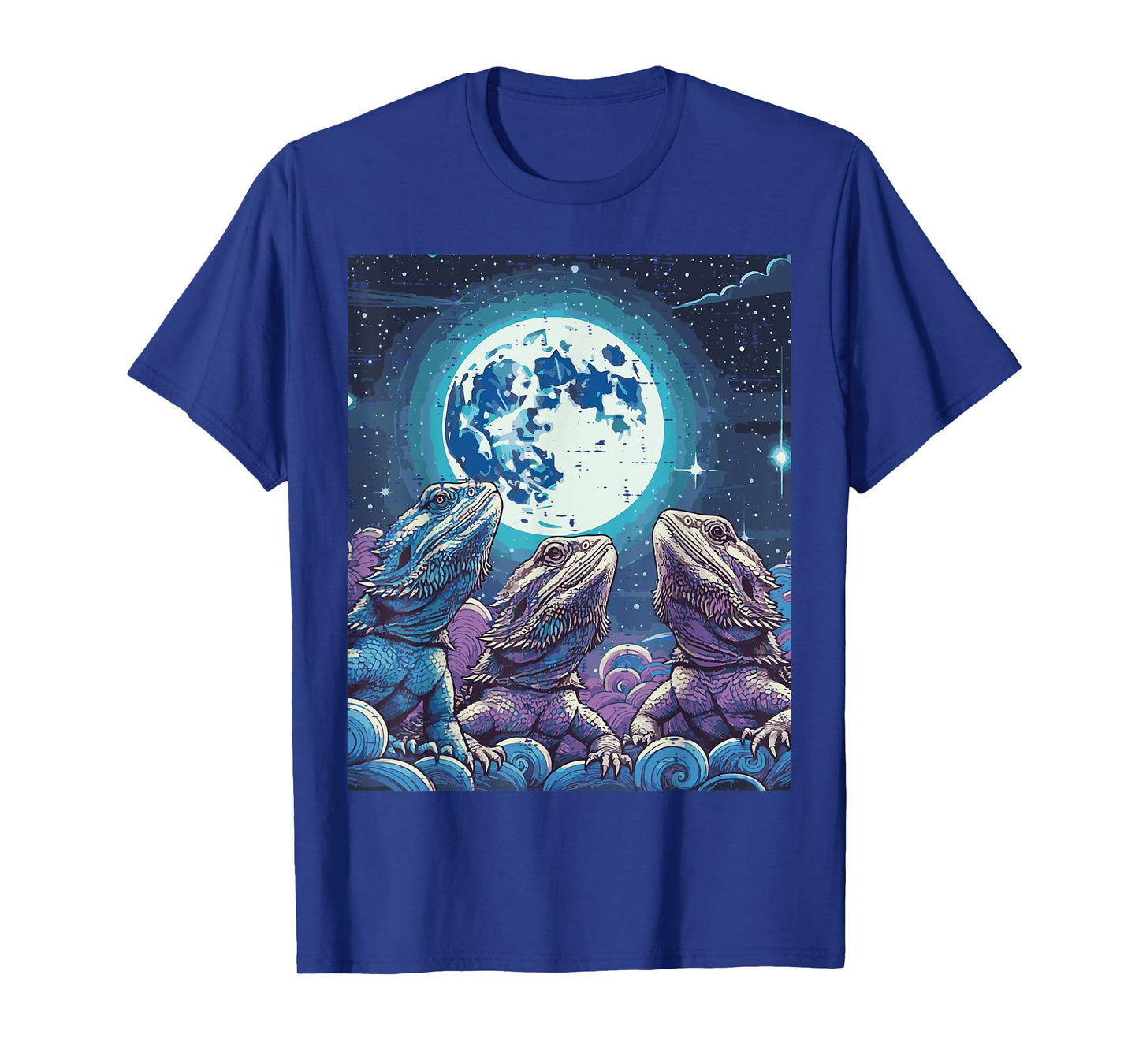 Bearded Dragon Moon Funny Beardie Lizard Meme Men Women Kids T-Shirt