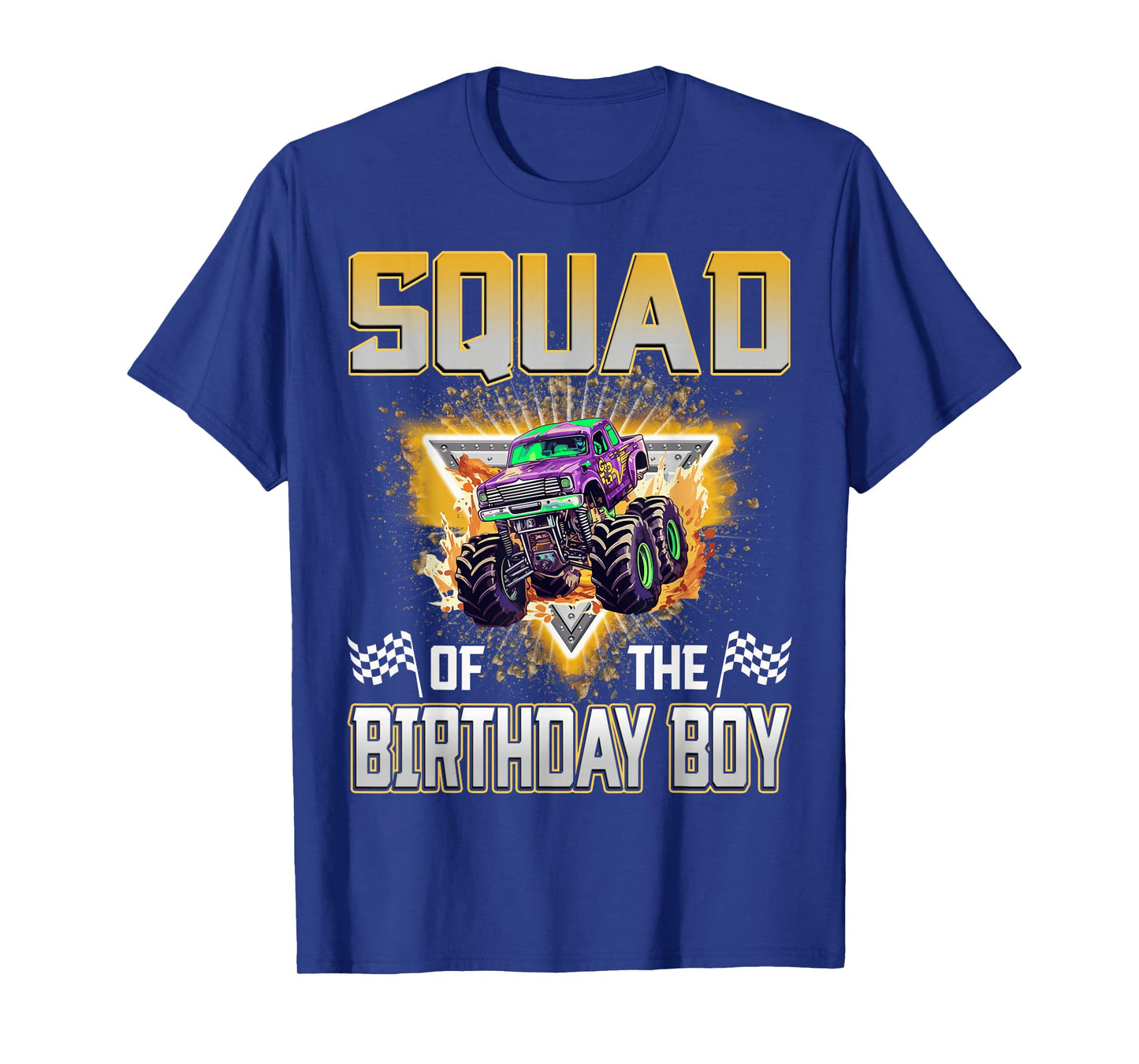 Squad of The Birthday Boy Monster Truck Birthday Family T-Shirt