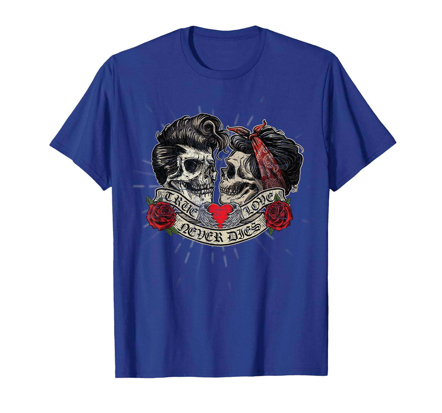 Vintage Retro True Love Never Dies Tattoo Rockabilly T-Shirt