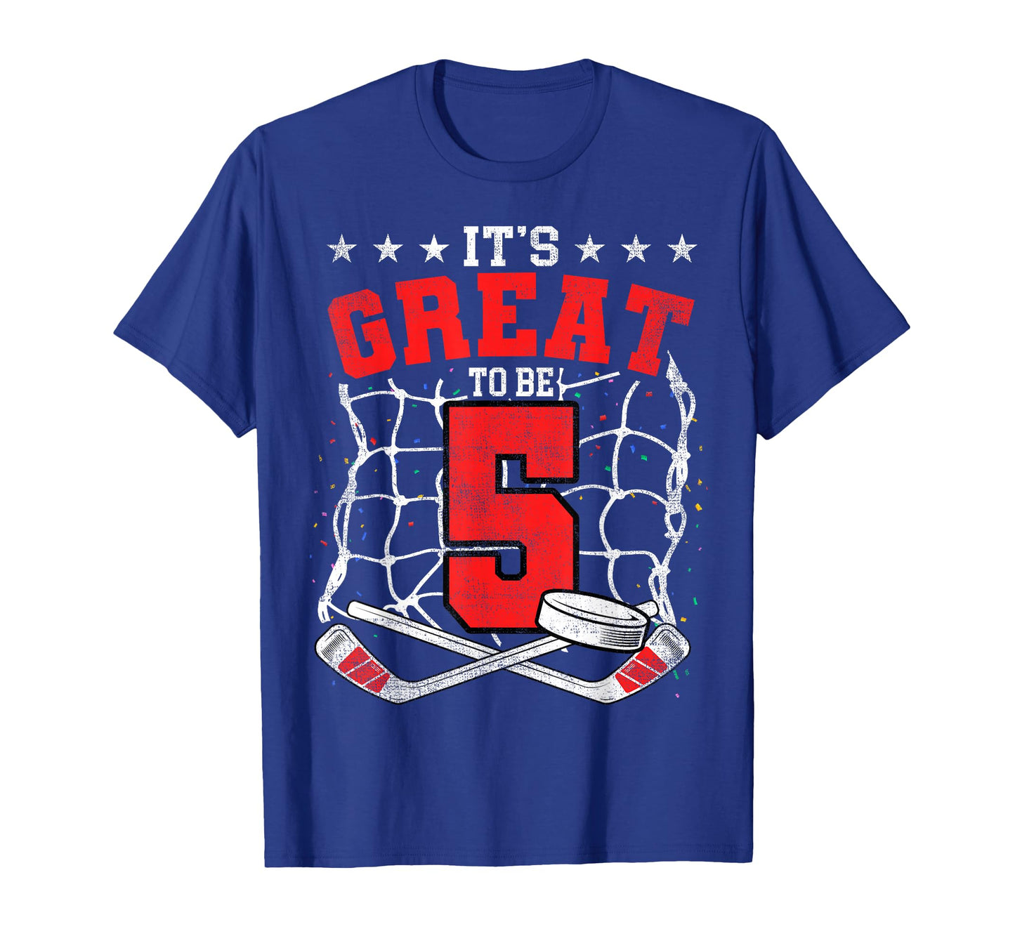 5th Birthday Hockey Lovers It's Great To Be 5 Years Old T-Shirt