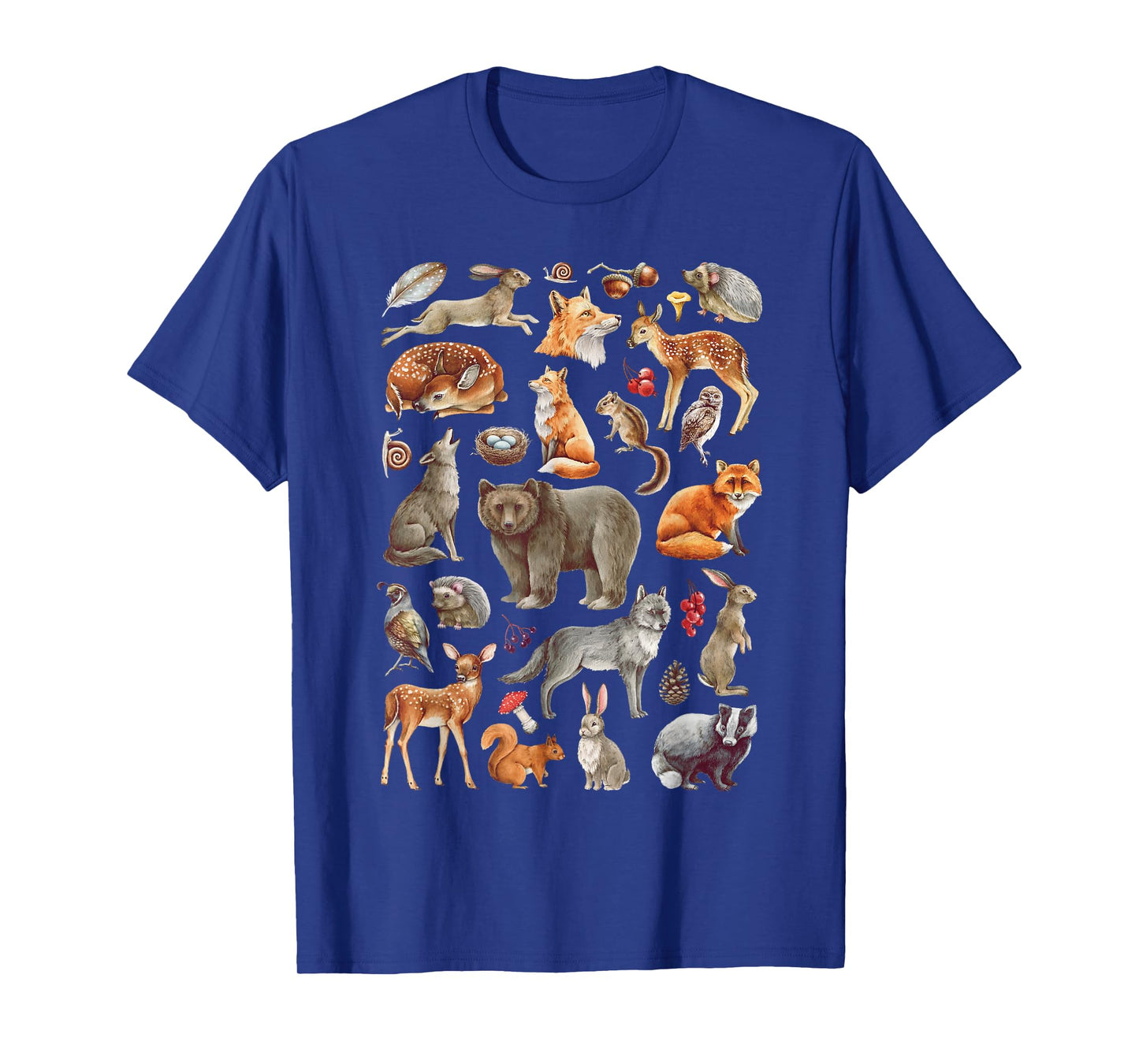 Forest Animals Woodland Wildlife - Bear Fox Deer Wolf Hare T-Shirt