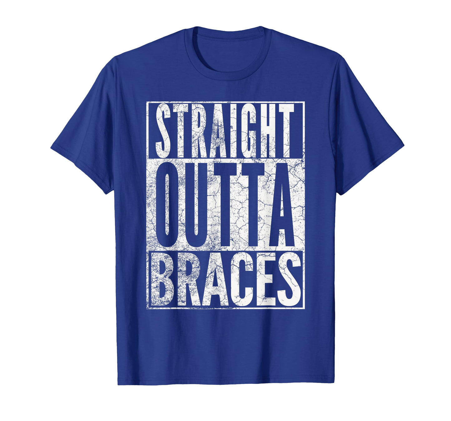 STRAIGHT OUTTA BRACES T SHIRT FUNNY JOKE SMILE TEETH Gift T-Shirt