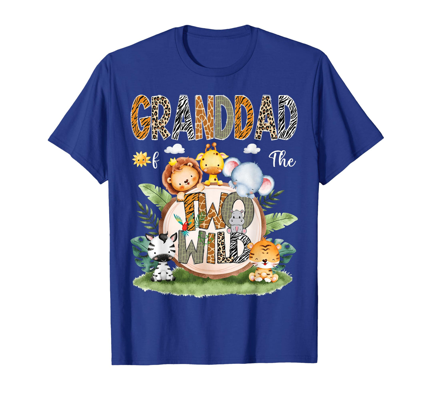 Granddad Of The Two Wild 2Nd Birthday Safari Animal Lover T-Shirt