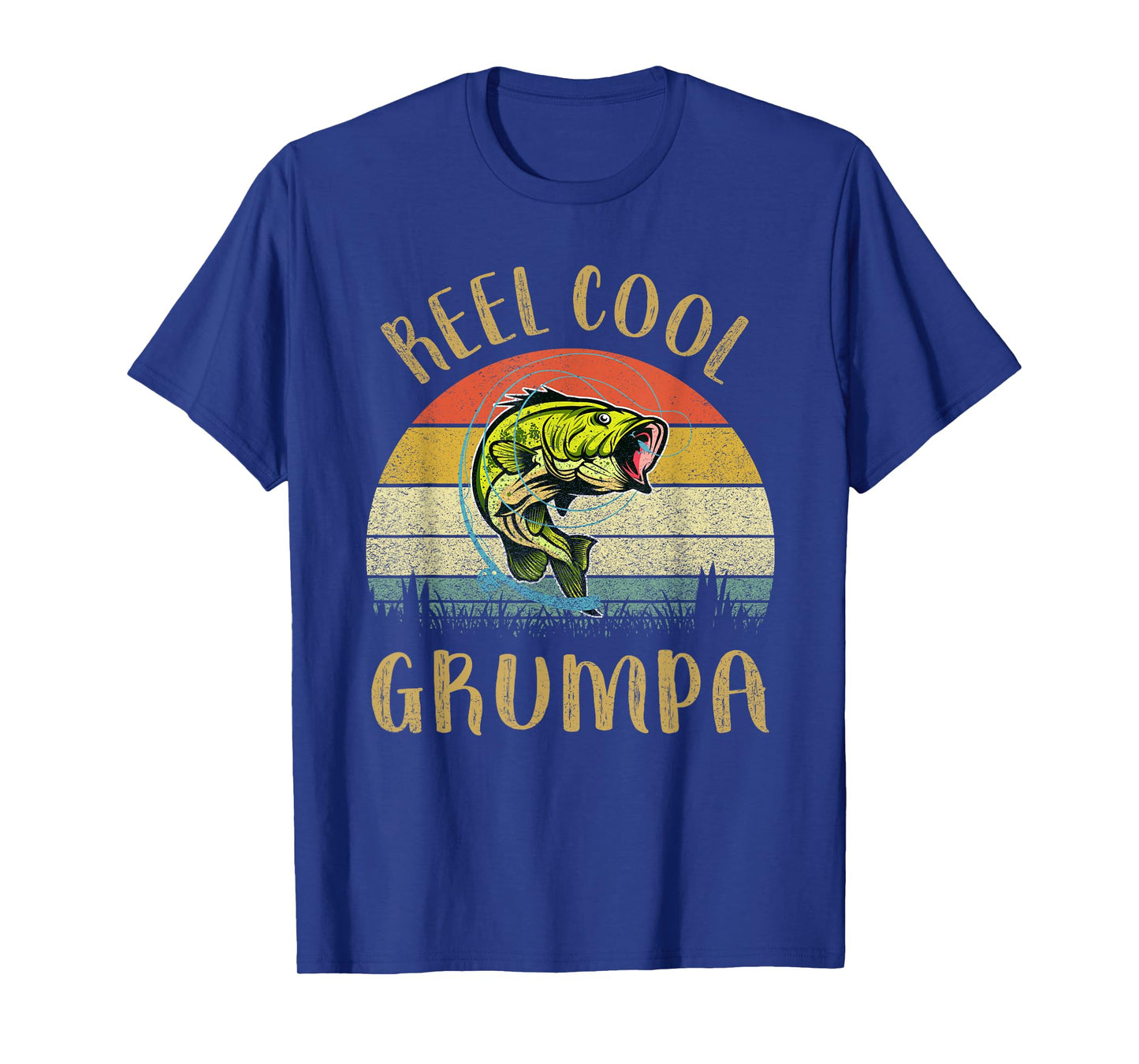 Vintage Reel Cool Grumpa Fish Fishing Fathers Day T-Shirt