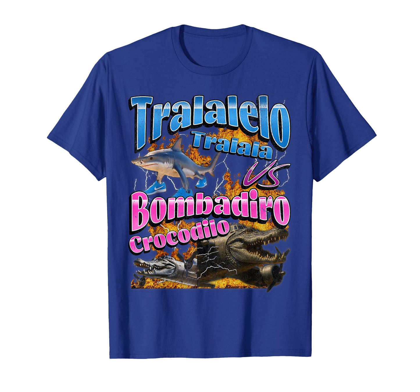 Bombadiro VS Tralalelo Funny Italian Brainrot Meme Graphic T-Shirt