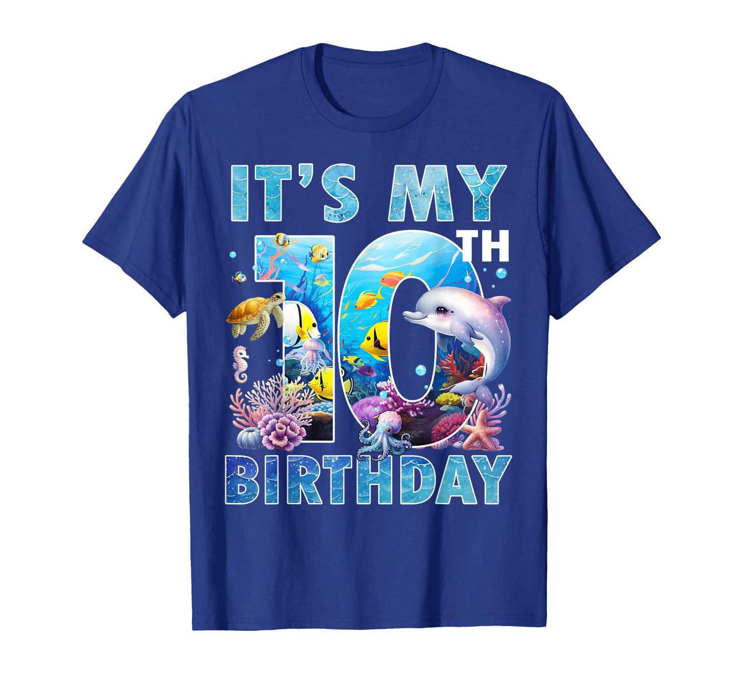 It’s My 10th Birthday Ocean 10 Years Old Sea Aquarium Bday T-Shirt