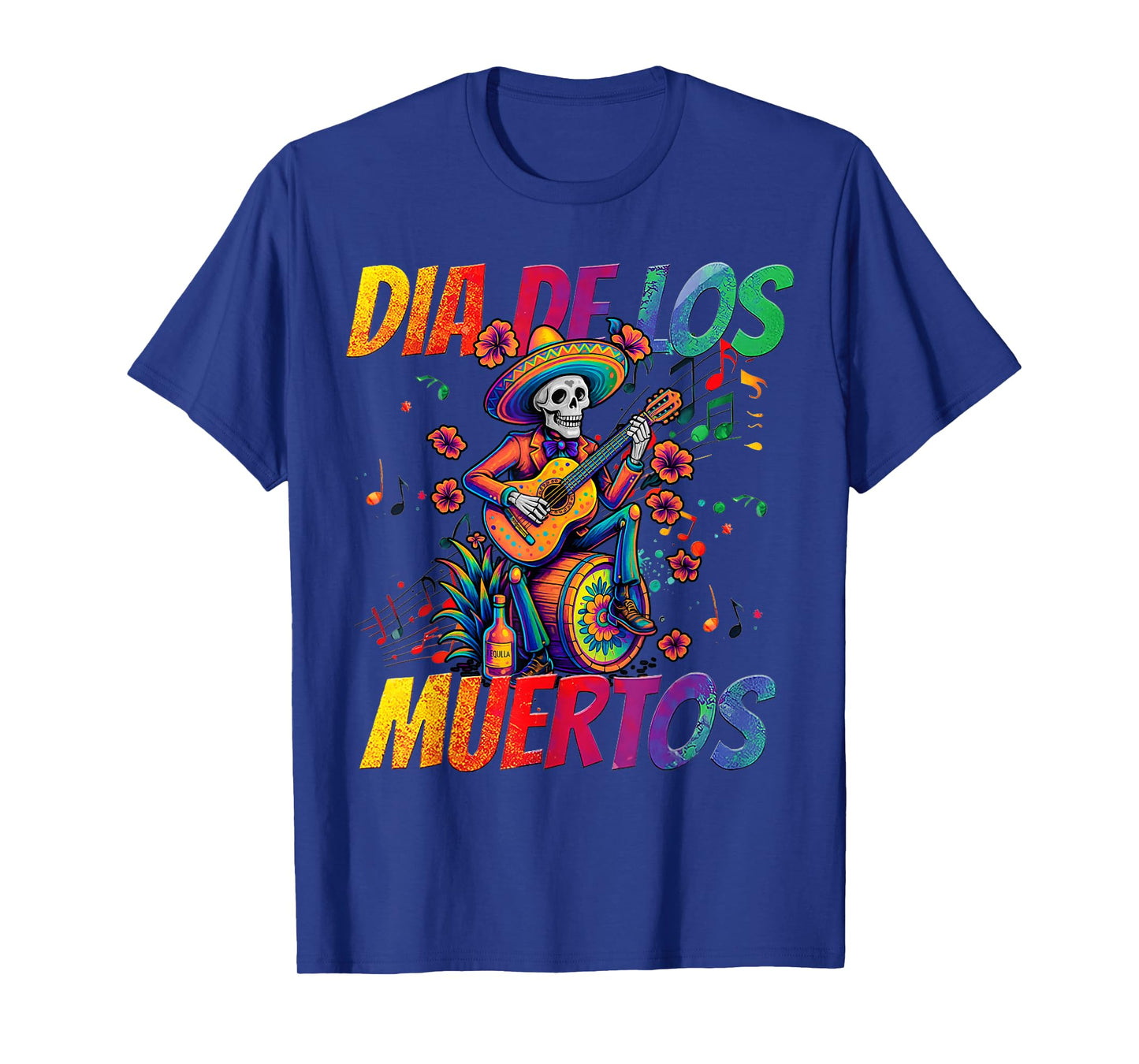 Dia De Los Muertos Skeleton Play Guitar Day of Dead T-Shirt