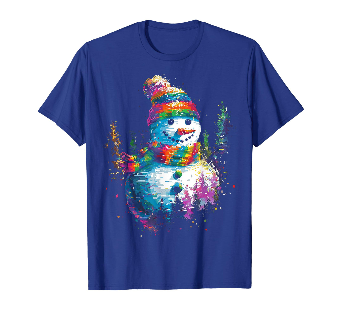 Snowman Christmas Motif X-Mas Art Family Snowman T-Shirt