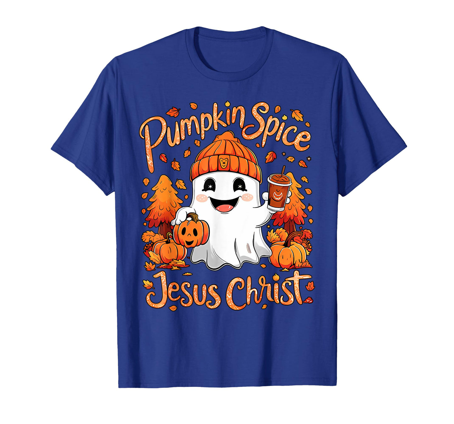 Pumpkin Spice Jesus Christ Ghost Fall Autumn Jesus Christian T-Shirt