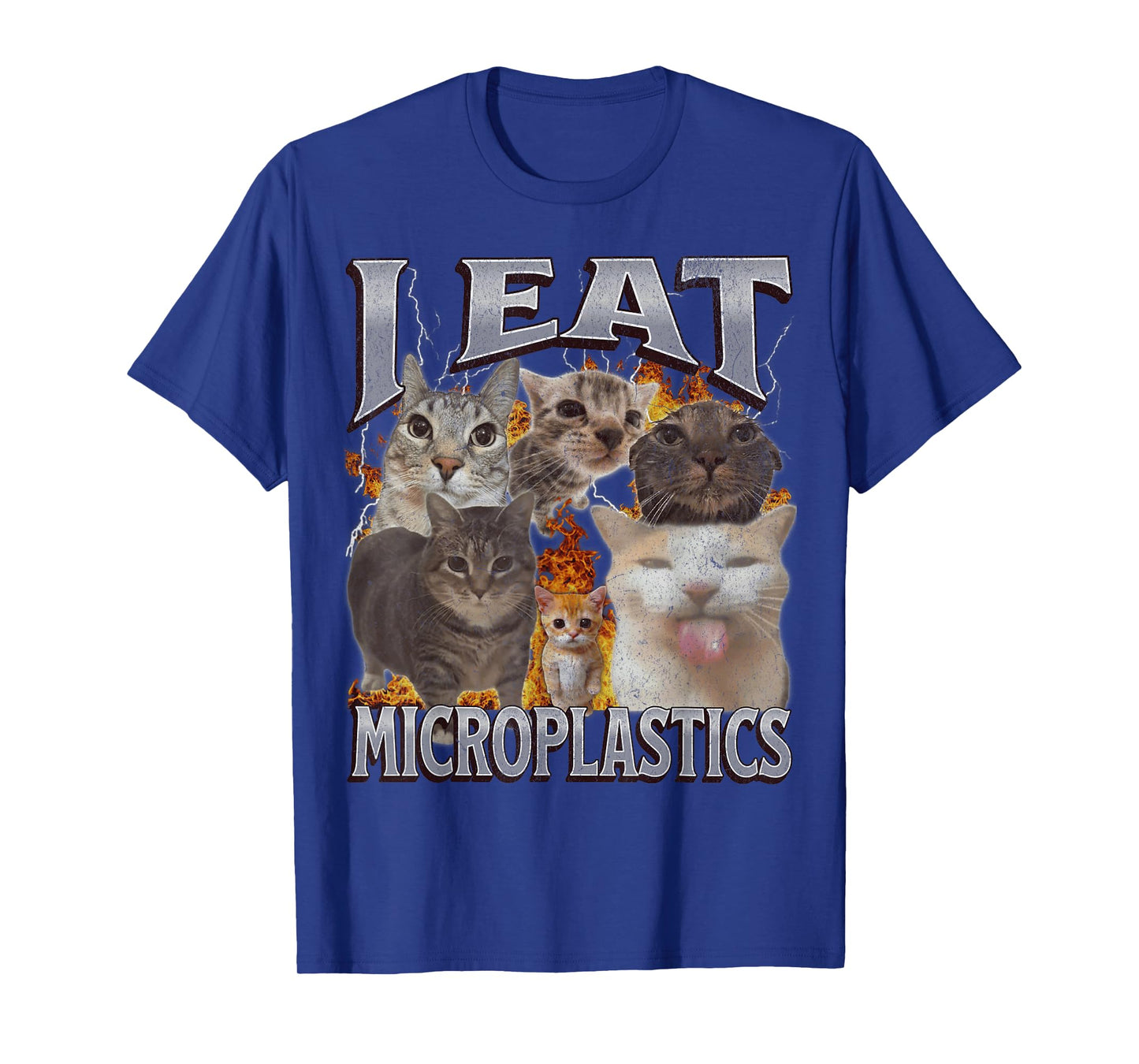 I Eat Microplastics Funny Cat Meme Bootleg Graphic T-Shirt for Men Women