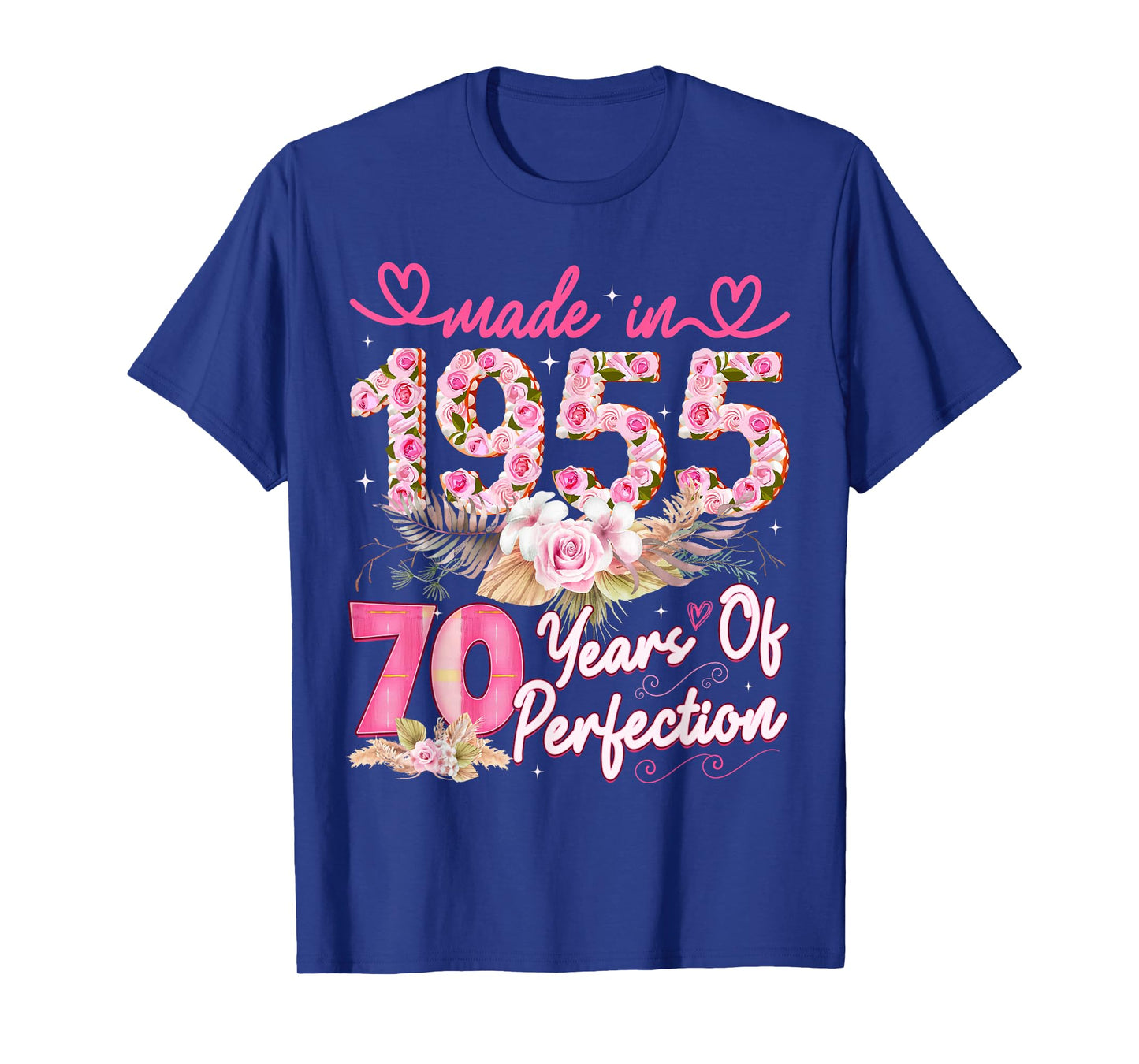 Made in 1955 70th Birthday 70 Year Old Floral Perfection T-Shirt