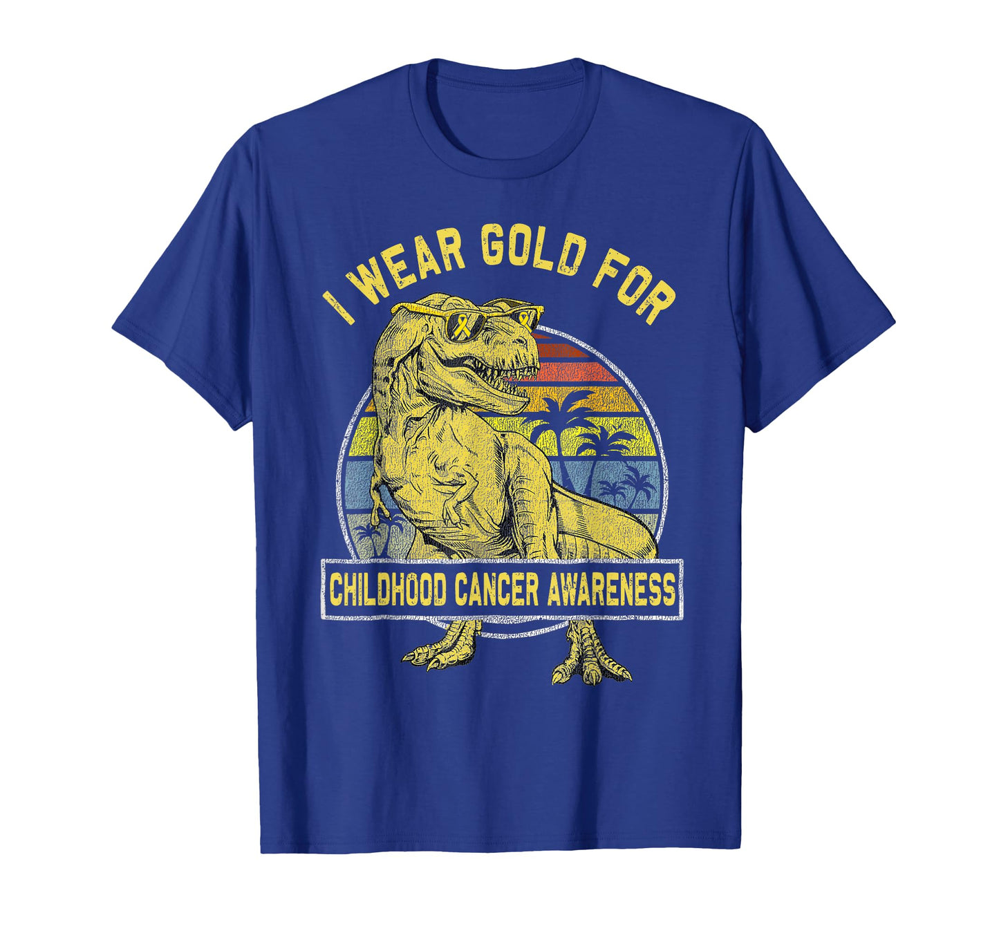 I Wear Gold For Childhood Cancer Awareness Dinosaur Boys T-Shirt