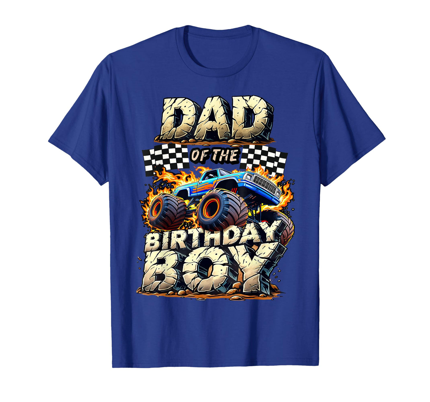 Dad Of The Birthday Boy Monster Truck Family Matching Party T-Shirt