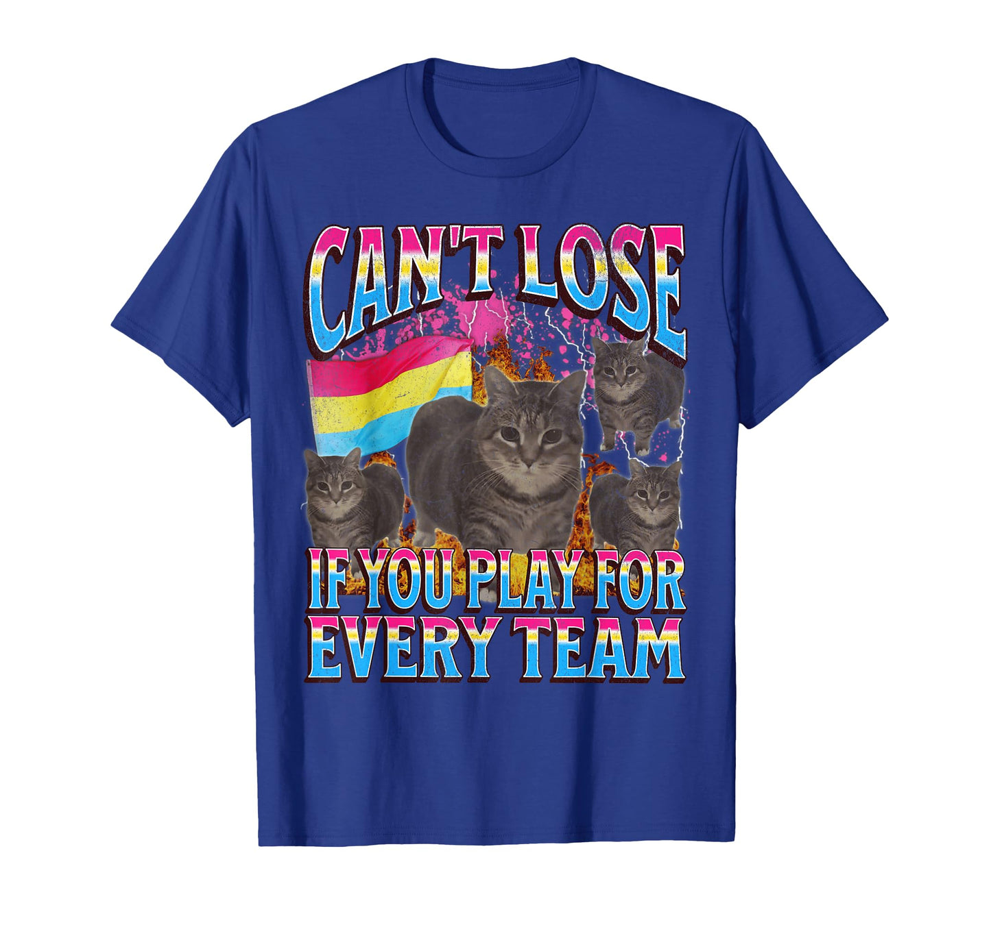 Can't Lose Funny Pansexual Lgbtq Cat Meme Bootleg Graphic T-Shirt