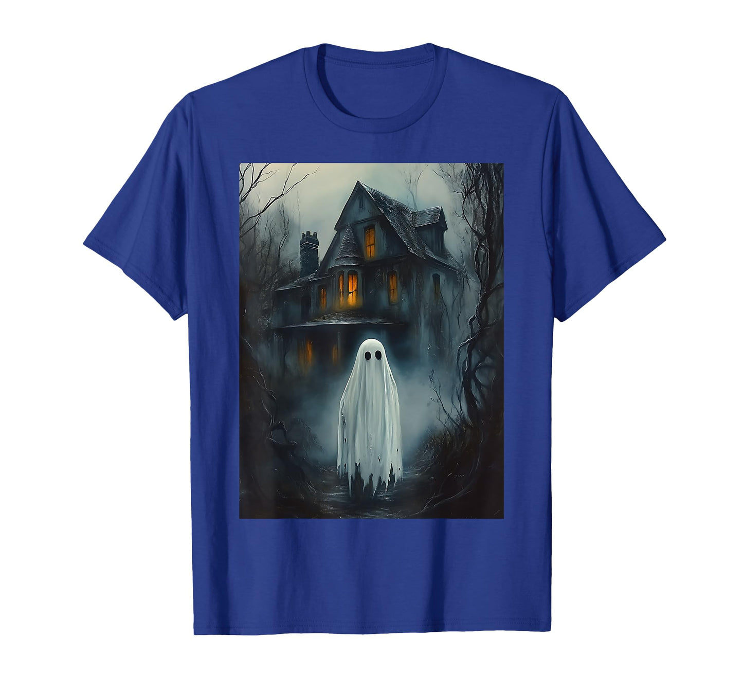 Vintage Haunted House Halloween Midnight Spooky Ghost Horror T-Shirt