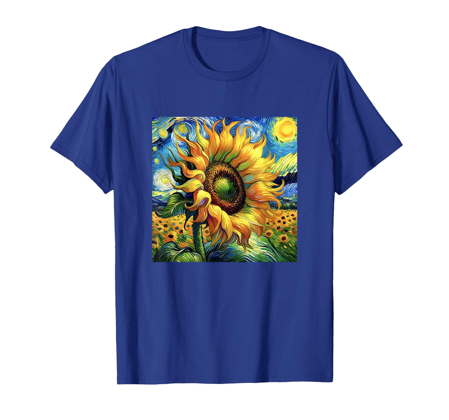 Van Gogh Paintings Starry Night Sunflowers Gift Men Women T-Shirt