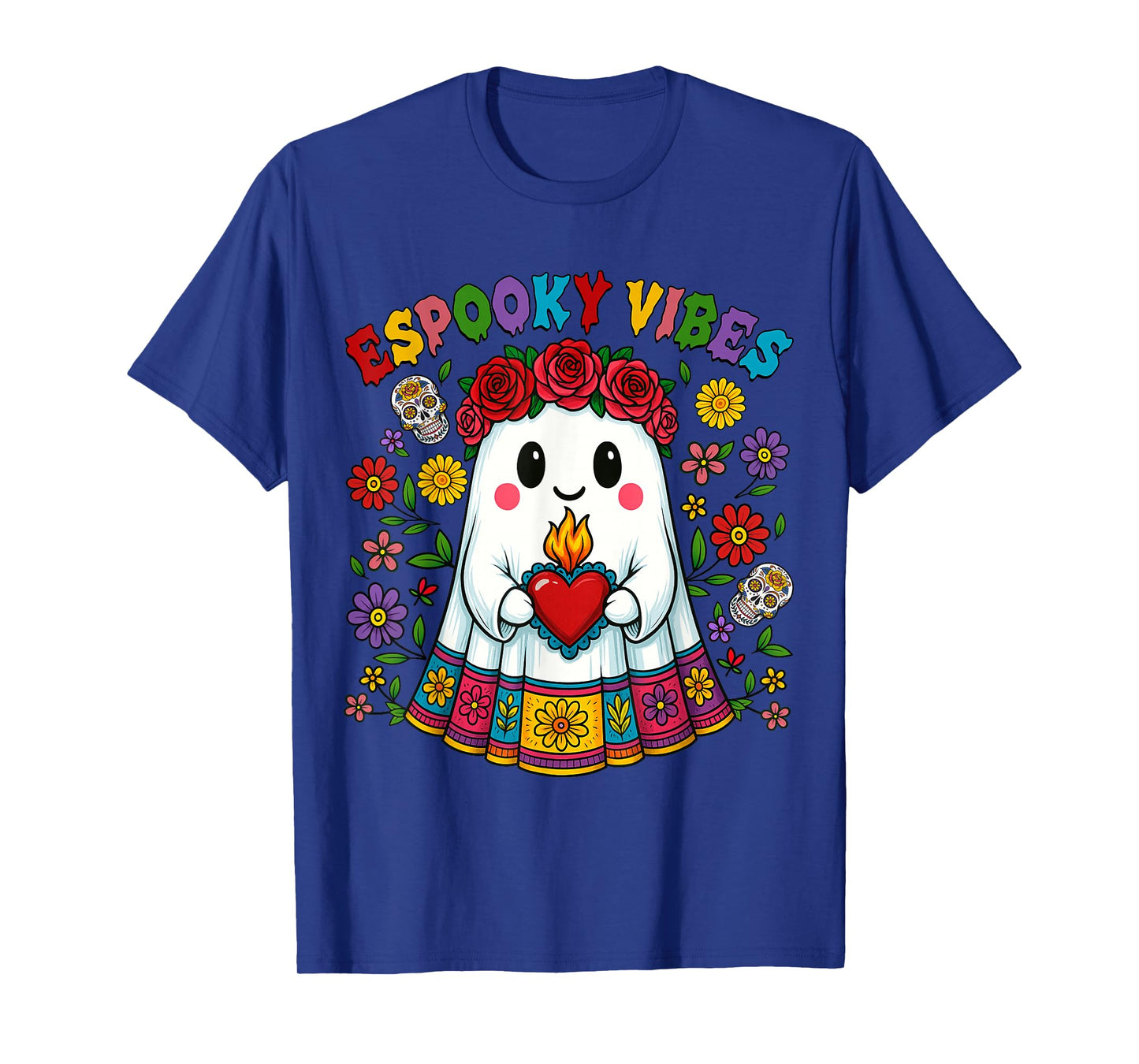 Espooky Vibes Halloween Mexican Concha Ghost Day of The Dead T-Shirt
