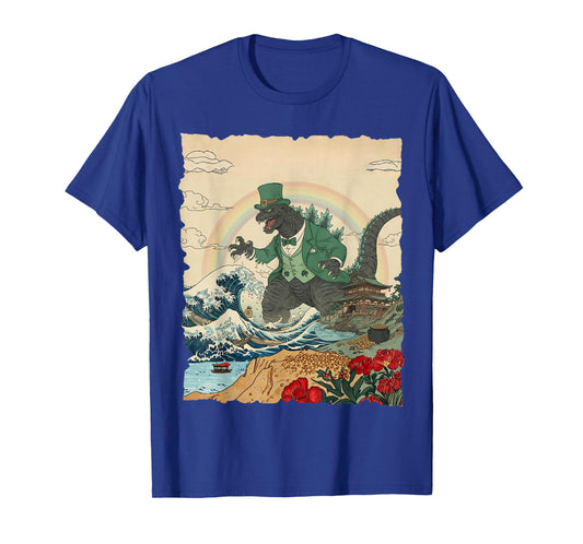 St Patricks Day Kaiju Monster Vintage Japanese Art Kaiju T-Shirt - T-Shirt | Royal