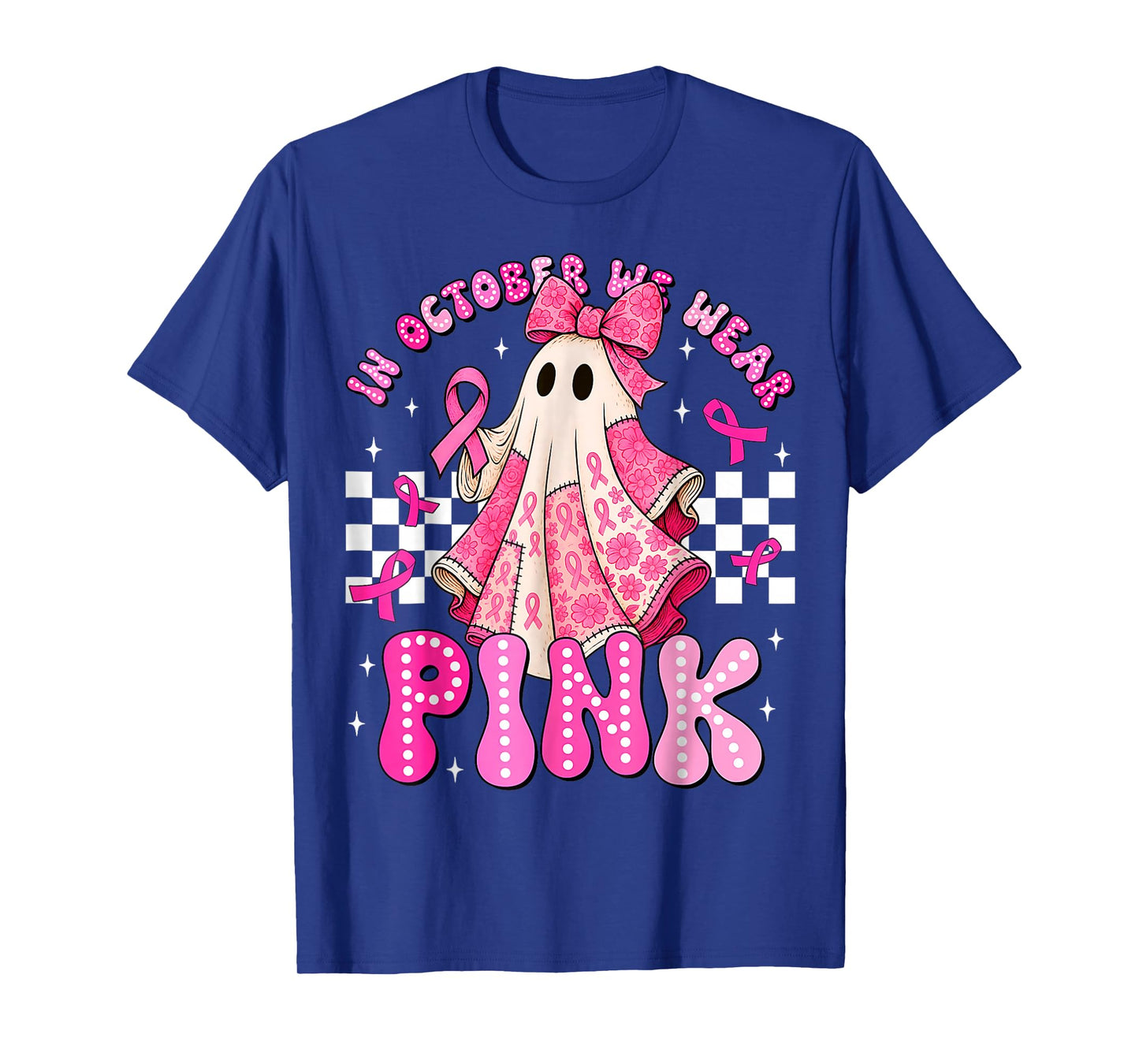 Breast Cancer Women Halloween in October We Wear Pink T-Shirt