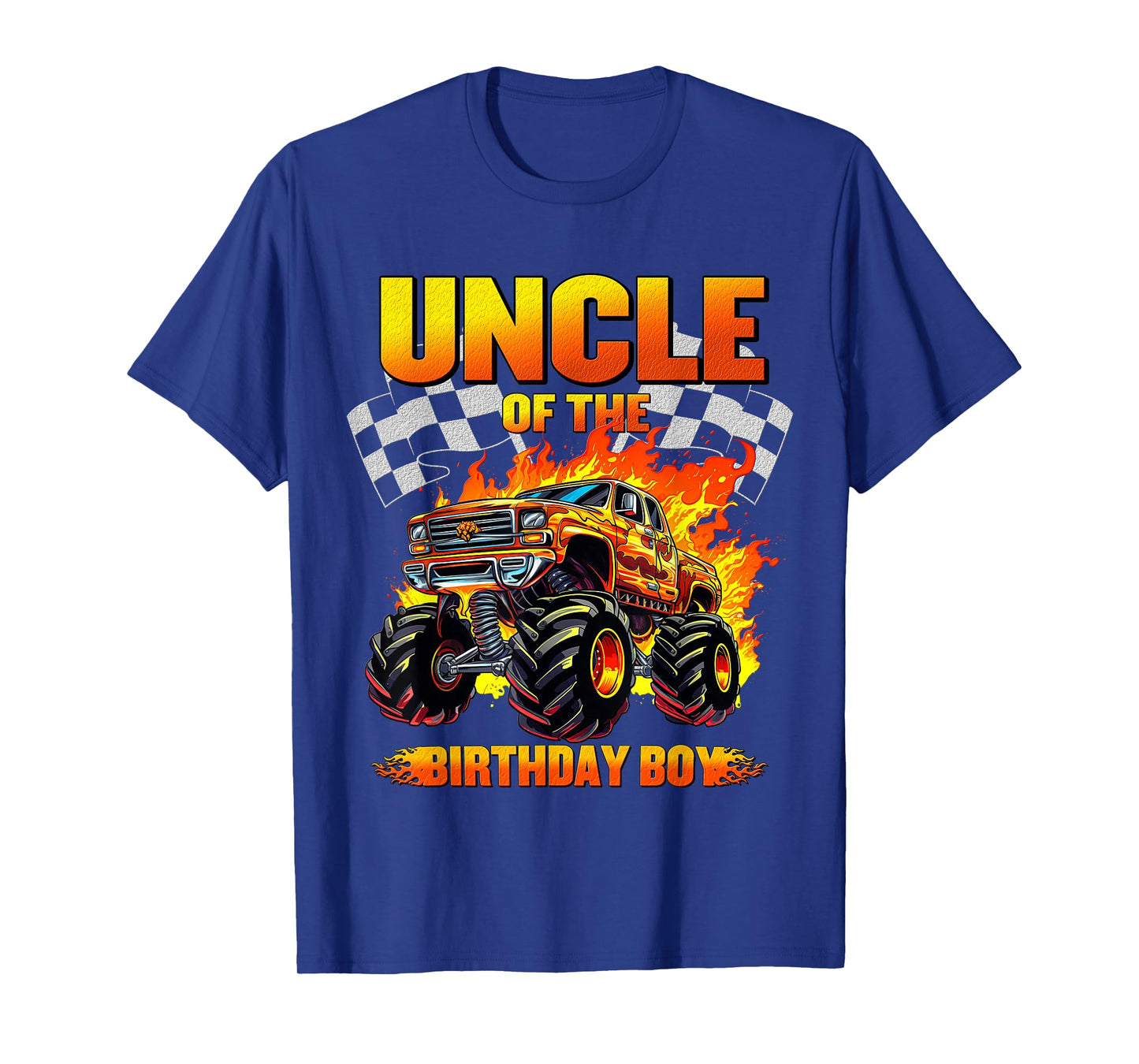 Uncle Of The Birthday Boy Monster Truck Family Matching T-Shirt