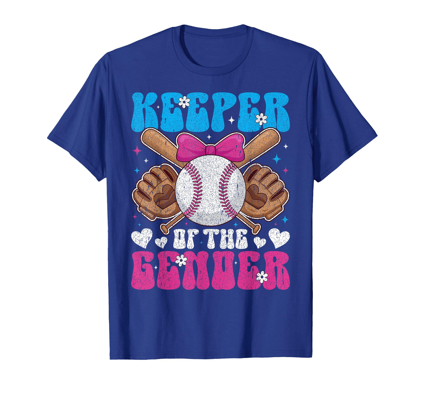 Keeper Of The Gender Baseball or Bows Gender Reveal Party T-Shirt