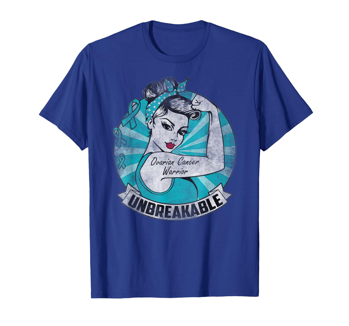 Ovarian Cancer Awareness Warrior Unbreakable Support Squad T-Shirt